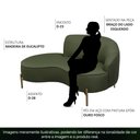 Ver imagem 3 de Sofá Curvo 03 Lugares 180cm Braço Esquerdo Thommy Pés Ouro Fosco Linho Verde - Casaepoltrona