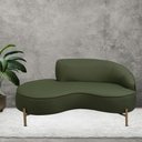 Ver imagem 2 de Sofá Curvo 03 Lugares 180cm Braço Esquerdo Thommy Pés Ouro Fosco Linho Verde - Casaepoltrona