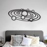 Quadro Escultura de Parede Planeta Sistema Solar Minimalista Sala Quarto Preto Premium 60x24cm - 1