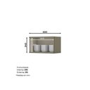 Ver imagem 2 de Armário Aéreo de Cozinha 1 Porta Basculante 60 Cm C/ Cristal