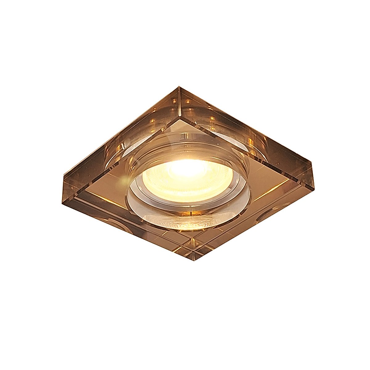 Spot Cristal Quadrado Embutir Cobre Gu10 Dicroica Ac594