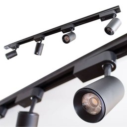 Trilho Eletrificado 1M + 4 Spots 7W 6000K Bivolt Preto St495 - 1