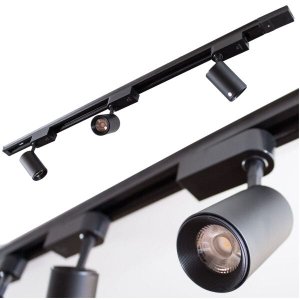 Trilho Eletrificado 1M + 3 Spots 7W 6000K Bivolt Preto St495