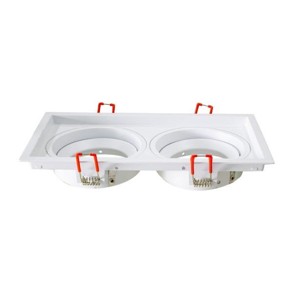 Spot Duplo Embutir Recuado + 2 LED Ar70 Dimerizável 4,8W Branco Quente St447 - 4