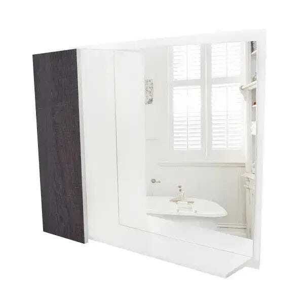 Armário Mdf para banheiro, Espelho, Prateleira - Espelheira cores (ameixa negra) - Dom Móveis