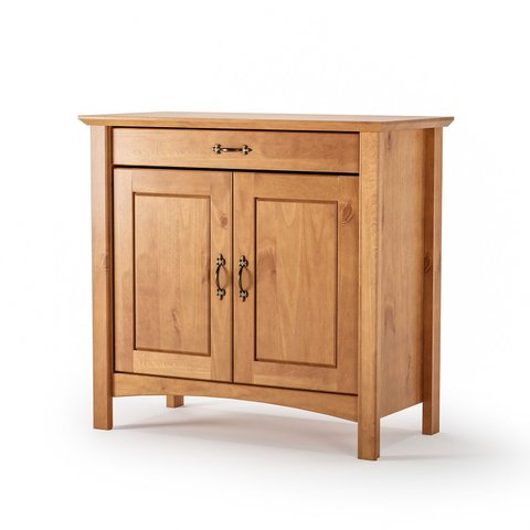 Buffet Aparador Madeira Maciça 2 Portas 1 Gaveta 93 cm Bella Carvalho Fosco