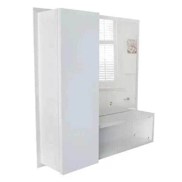 Armário Mdf Para Banheiro Com Espelho Espelheira Cores, branco - Dom Móveis - 2