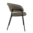 Ver imagem 3 de Cadeira com Braços Mara Rivatti Estofada em Bouclé Cinza Quente Base em Aço Pintada a Pó