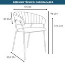 Ver imagem 7 de Cadeira com Braços Mara Rivatti Estofada em Bouclé Cinza Quente Base em Aço Pintada a Pó