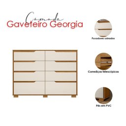 Cômoda Gaveteiro Georgia Freijó Off White - Moval - 3