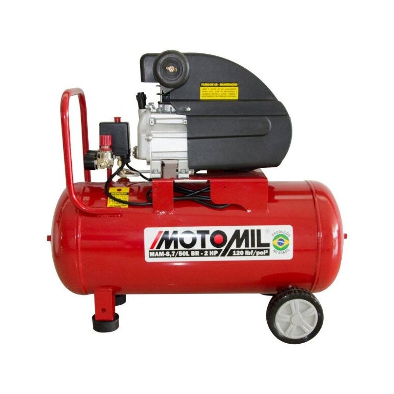 Motocompressor de Ar 2HP Monofásico Bivolt 120PSI MAM-8,7/50BR Motomil