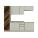 Ver imagem 3 de Cozinha Compacta 5 Peças 100% MDF com Cristaleira e Tampo Henn Areia