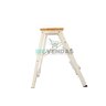 Mini Escada Pequena Banqueta De Alumínio 3 Degraus Branca - 3