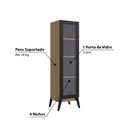 Ver imagem 3 de Cristaleira Malta com 1 Porta de Vidro - Castanho/Preto