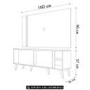 Ver imagem 6 de Estante Painel para Tv 60 Pol 160cm Orla Z10 Off/cinamomo - Mpozenato