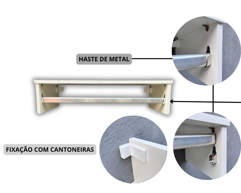 Kit Cabideiro Suspenso, Organizador de Roupas em Mdf 15mm. - 2