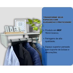 Kit Cabideiro Suspenso, Organizador de Roupas em Mdf 15mm. - 3