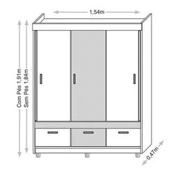 Guarda-Roupa Solteiro Popy 18495 Branco - Araplac - 4