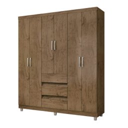 Guarda-Roupa Roupeiro Araplac 6 Portas e 3 Gavetas com Pés - Madeirado - 1