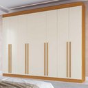 Ver imagem 1 de Guarda Roupa Casal Estônia 8 Portas 4 Gavetas MDF ACP Móveis - Linhamobília - Cinamomo/Off White