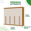 Ver imagem 3 de Guarda Roupa Casal Estônia 8 Portas 4 Gavetas MDF ACP Móveis - Linhamobília - Cinamomo/Off White