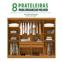 Ver imagem 5 de Guarda Roupa Casal Estônia 8 Portas 4 Gavetas MDF ACP Móveis - Linhamobília - Cinamomo/Off White