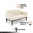 Ver imagem 3 de Poltrona Namoradeira Decorativa Karen Pés Fixo em Madeira Preto Veludo Bege G19 - Gran Belo