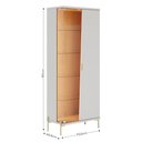 Ver imagem 2 de Cristaleira Moderna 2 Portas 5 Prateleiras de Vidro com Luz de LED 73cm Sena Colibri