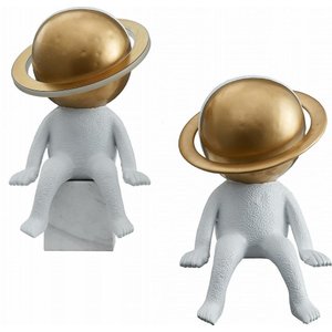 Abajur Skylight Sky-3087ab Toy Ø25x52cm Brnaco C/ Dourado Metal, Resina e Acrílico 6w 3000k