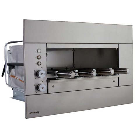 Churrasqueira a Gás de Embutir Titan Prime Suprema 4 Espetos Rotativos 220V