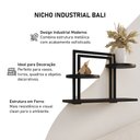 Ver imagem 4 de Nicho Decorativo Bali em Estilo Industrial para Sala e Escritório - Ferro Preto Tampo Preto