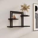 Ver imagem 3 de Nicho Decorativo Bali em Estilo Industrial para Sala e Escritório - Ferro Preto Tampo Preto