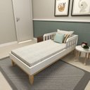Ver imagem 1 de Cama Infantil com Pés em Pinus Milou Branco/Cinza Cristal