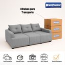 Ver imagem 4 de Sofá 3 Lugares 2,35m Living Leona Bom Pastor Linho Bege/caramelo