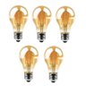 Kit 5x Lâmpada Filamento Led A60 Retrô Vintage Âmbar Bivolt - 1