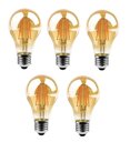 Ver imagem 1 de Kit 5x Lâmpada Filamento Led A60 Retrô Vintage Âmbar Bivolt