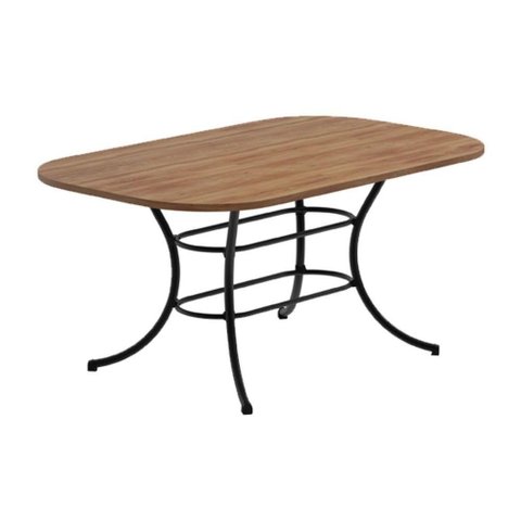 Mesa de Sala Jantar 1547 Aço C- Tampo Madeirado 160x90cm Freijo C- Preto - Carraro