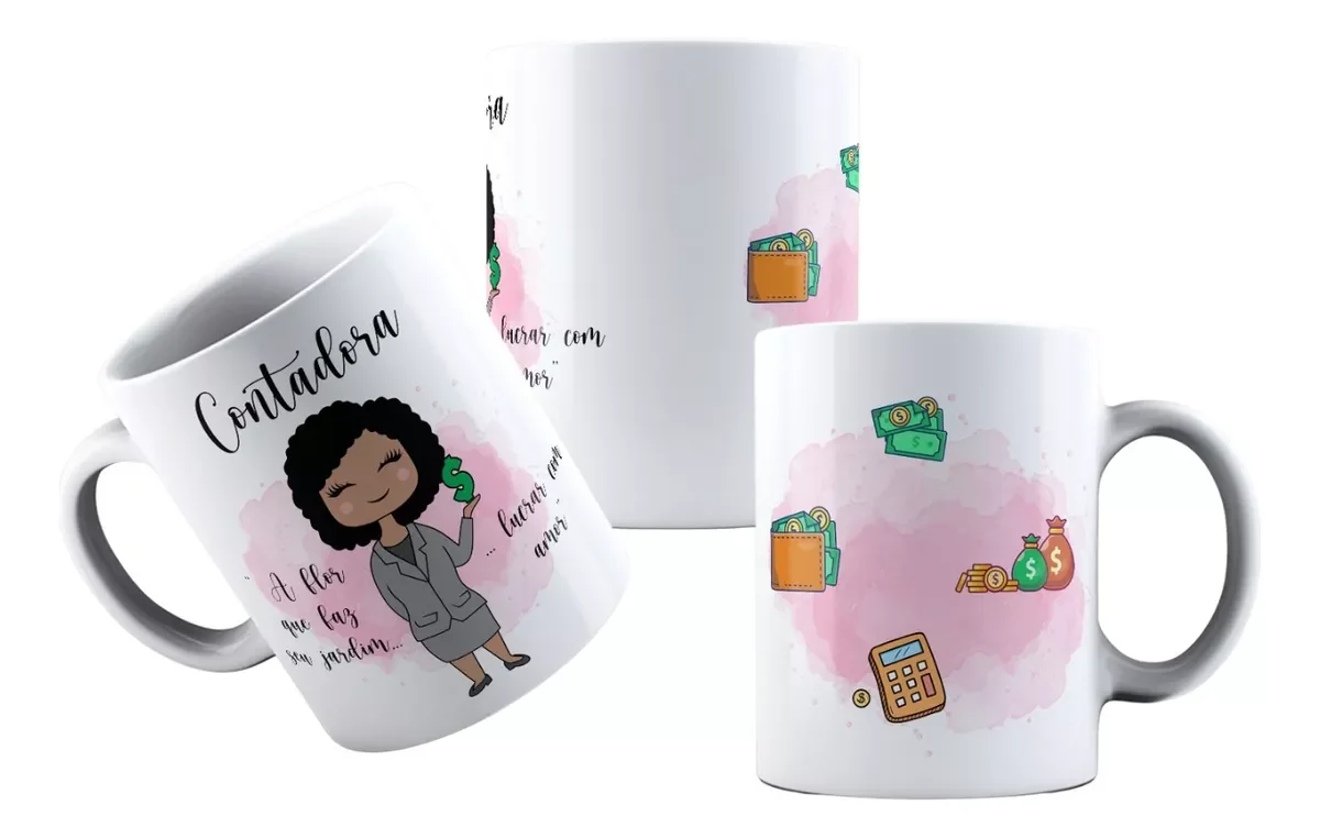 Caneca Personalizada Profissão Feminina Contadora - 1