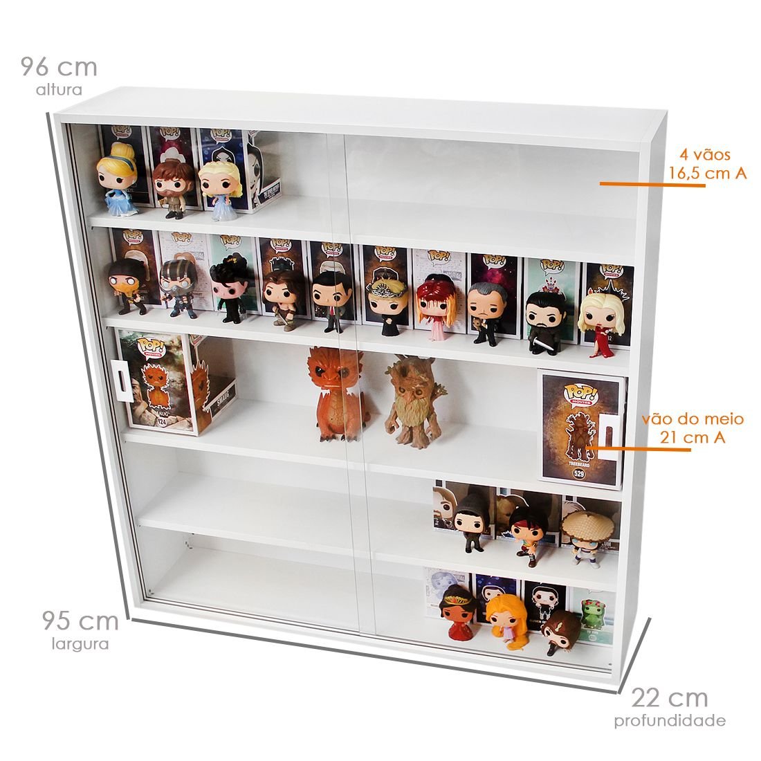 Expositor para Funko Pop Mdf (para Pops, Caixas, Rides e Super Sizes) Branco - Dom Móveis - 6