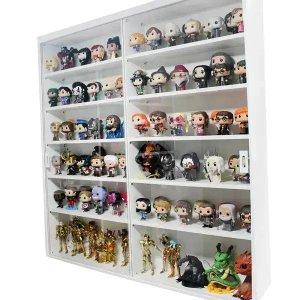 Expositor Mdf para Colecionáveis e Funko Pop, Portas em Vidro, 12 Vãos, Branco - Dom Móveis