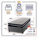 Ver imagem 3 de Conjunto Box Baú Solteirão Durham Cinza 96x203x67 c/ Molas Ensacadas