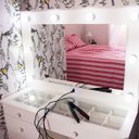 Ver imagem 4 de Penteadeira Camarim Mdf Completa 5 Gavetas, Espelho, Vidro, Parte Elétrica Pronta - Dom Móveis