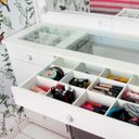 Ver imagem 2 de Penteadeira Camarim Mdf Completa 5 Gavetas, Espelho, Vidro, Parte Elétrica Pronta - Dom Móveis