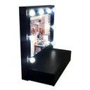 Ver imagem 4 de Penteadeira Camarim MDF Suspensa Completa, Espelho, 2 gavetas - preto - Dom Móveis