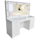 Ver imagem 1 de Penteadeira Camarim Mdf Completa,9 Gavetas, Espelho, Vidro, Parte Elétrica Pronta - Dom Móveis