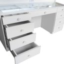 Ver imagem 5 de Penteadeira Camarim Mdf Completa,9 Gavetas, Espelho, Vidro, Parte Elétrica Pronta - Dom Móveis