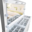 Ver imagem 3 de Penteadeira Camarim Mdf Completa,9 Gavetas, Espelho, Vidro, Parte Elétrica Pronta - Dom Móveis