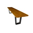 Ver imagem 4 de Mesa Rústica Com Bancos Design Pé De Ferro Madeira Maciça 2,00m