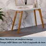 Aparador Slim Com Tampo de Vidro e Madeira Maciça Moveis Mix - 4