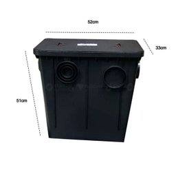 Caixa de Gordura 52 Litros com Cesto e Sifão Preta - Roma - 2